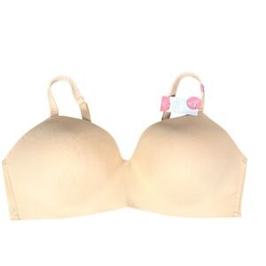 Cacique Simply Wire-Free Lightly Lined T-Shirt Bra Beige 46DD NWT comfortcore